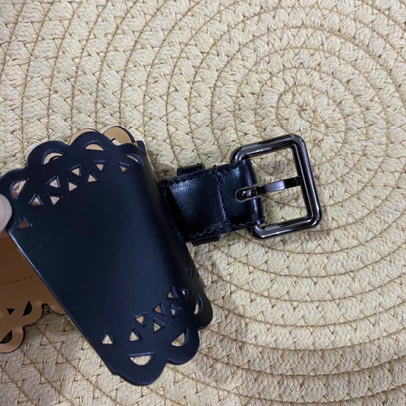 Alaia Black Scalloped Laser-Cut Leather Belt main image 5